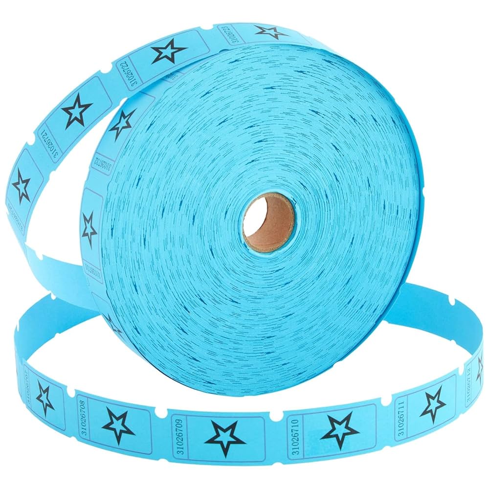 未使用品 ラッフルチケット Raffle Tickets 2000組B-0467 Amazon.com: Juvale Raffle Tickets Roll - 2000-Count Blue